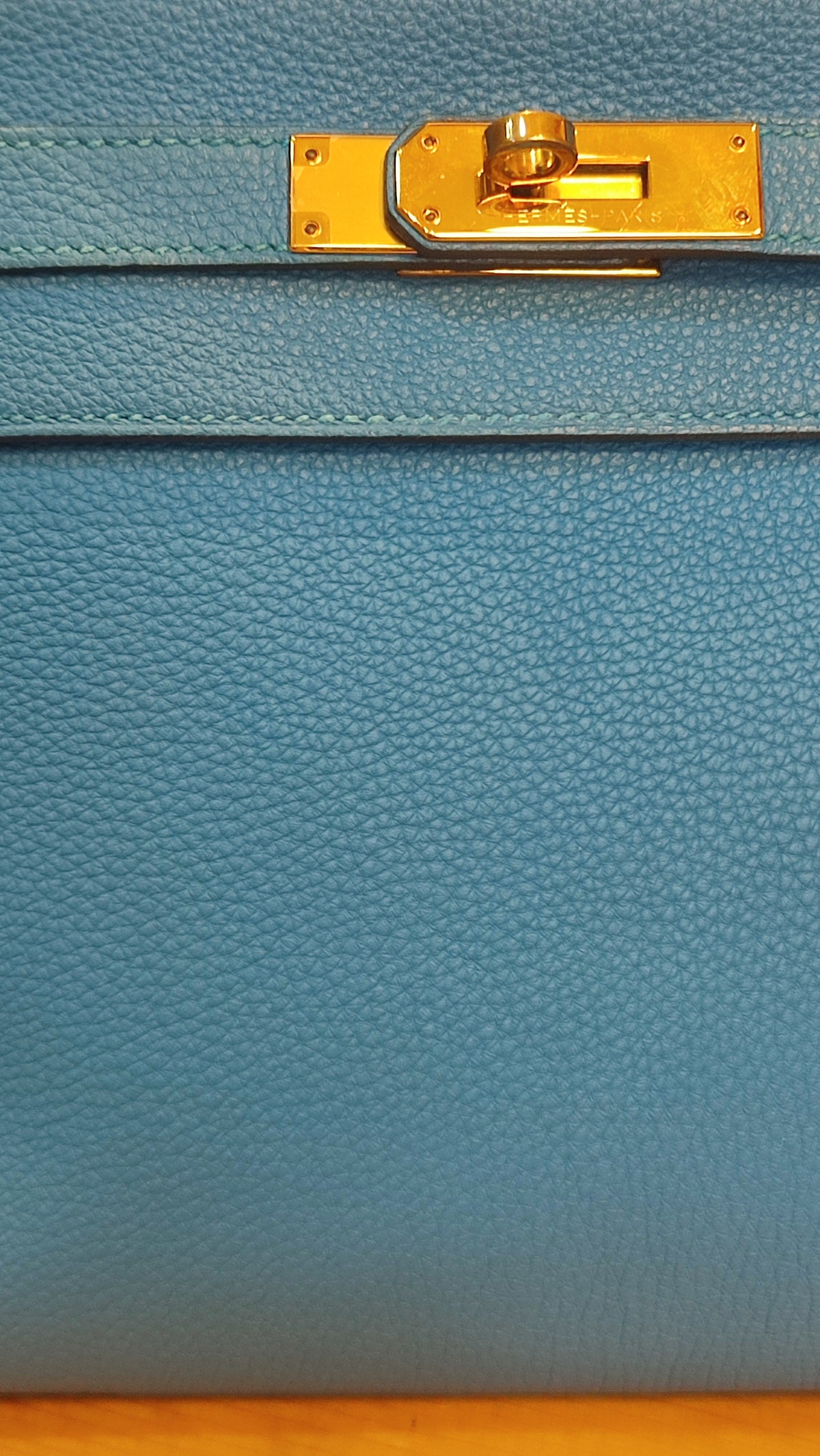 Hermes Kelly 28 Bleu Zanzibar Togo Stamp A 2017