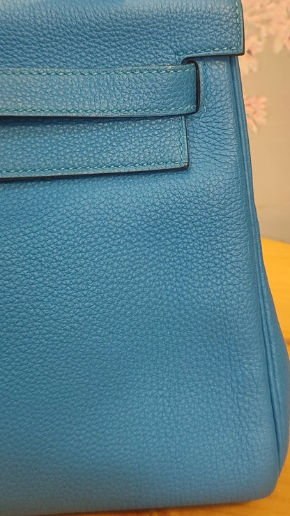 Hermes Kelly 28 Bleu Zanzibar Togo Stamp A 2017
