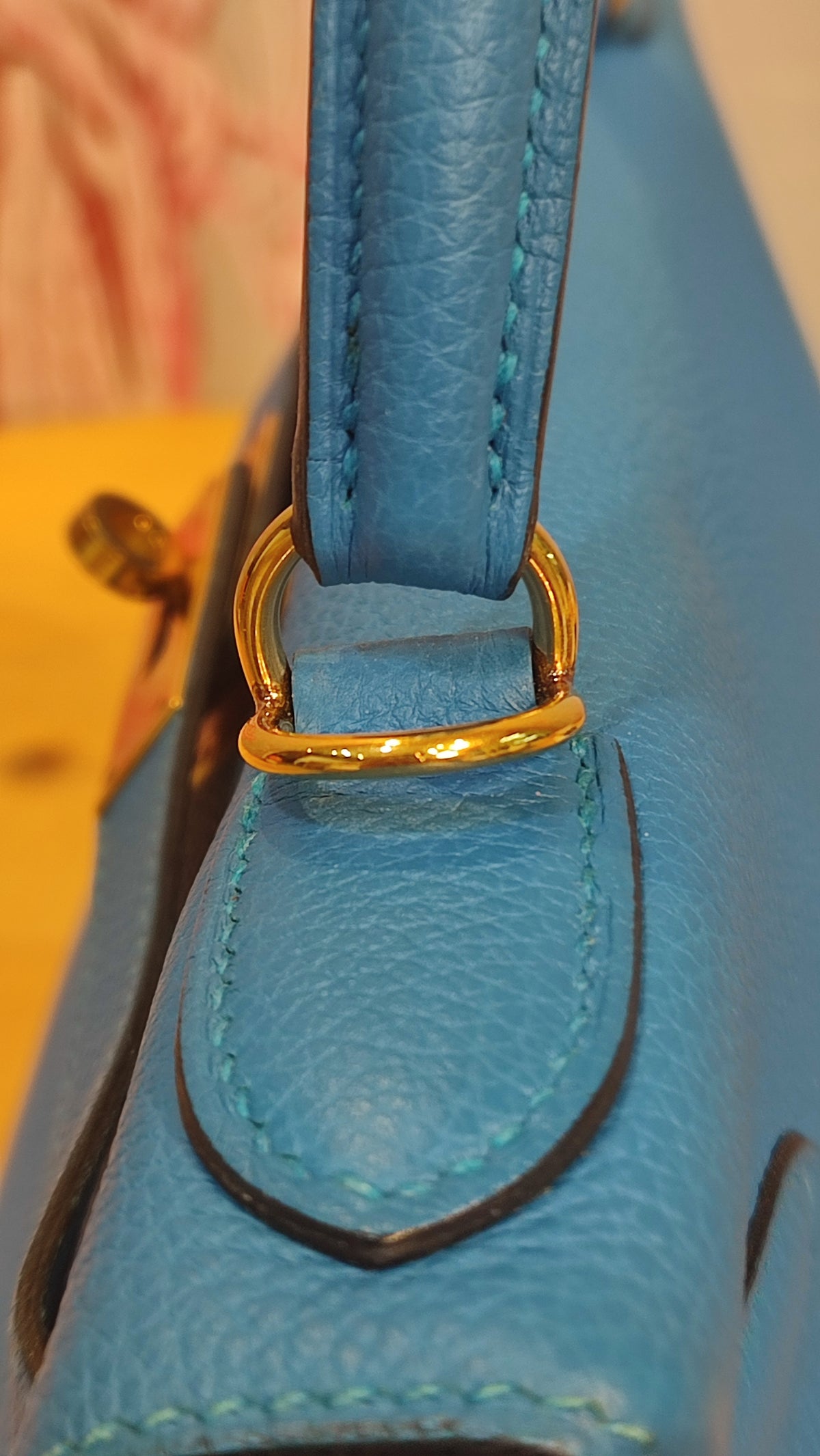 Hermes Kelly 28 Bleu Zanzibar Togo Stamp A 2017