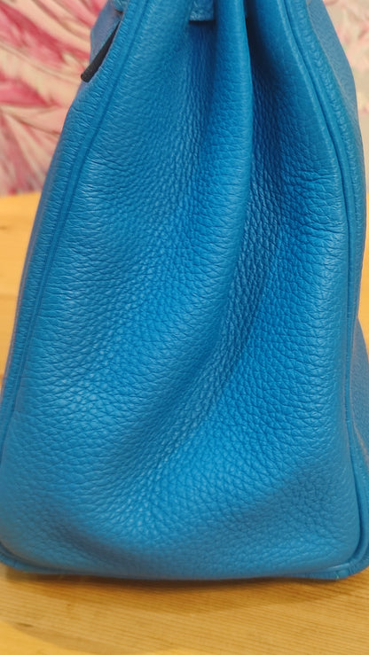 Hermes Kelly 28 Bleu Zanzibar Togo Stamp A 2017