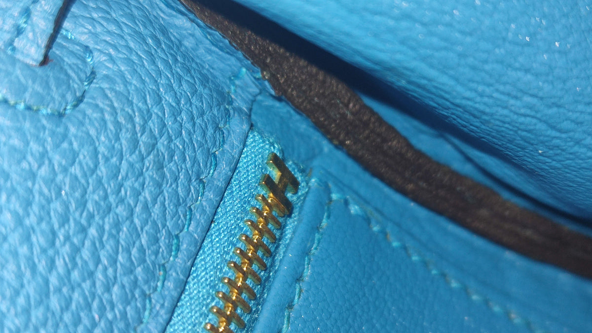 Hermes Kelly 28 Bleu Zanzibar Togo Stamp A 2017
