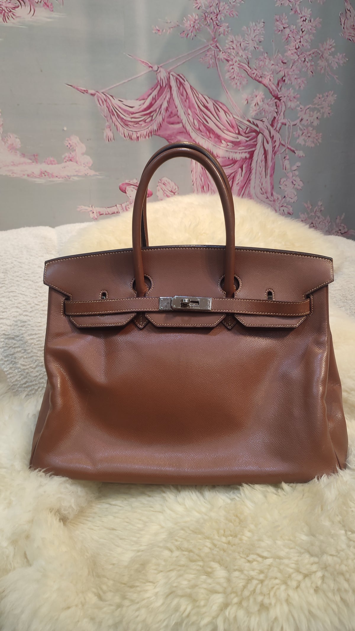 Hermes Birkin 35 Brown Epsom Stamp F Square 2002