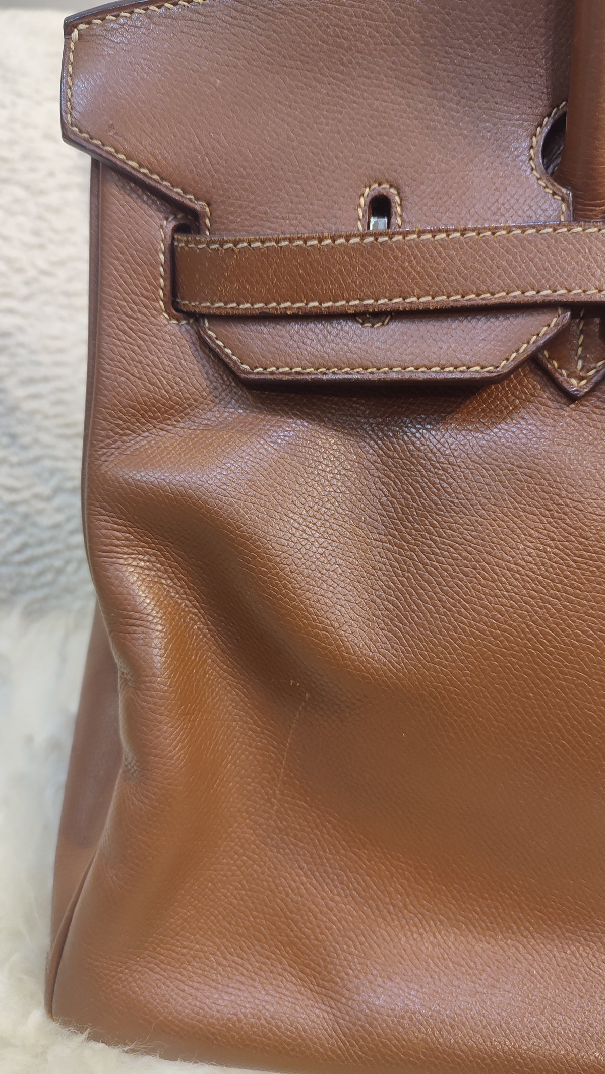 Hermes Birkin 35 Brown Epsom Stamp F Square 2002