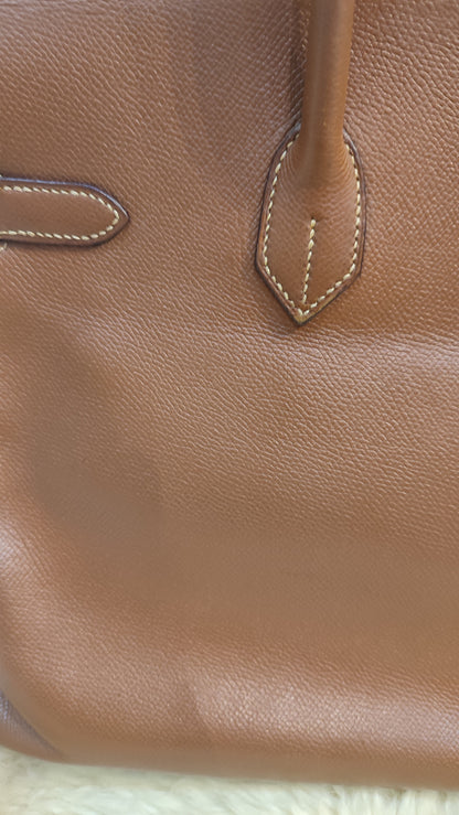 Hermes Birkin 35 Brown Epsom Stamp F Square 2002