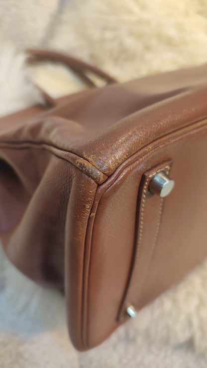 Hermes Birkin 35 Brown Epsom Stamp F Square 2002