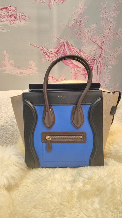 Celine Luggage Micro Tricolor Bag
