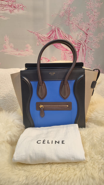 Celine Luggage Micro Tricolor Bag