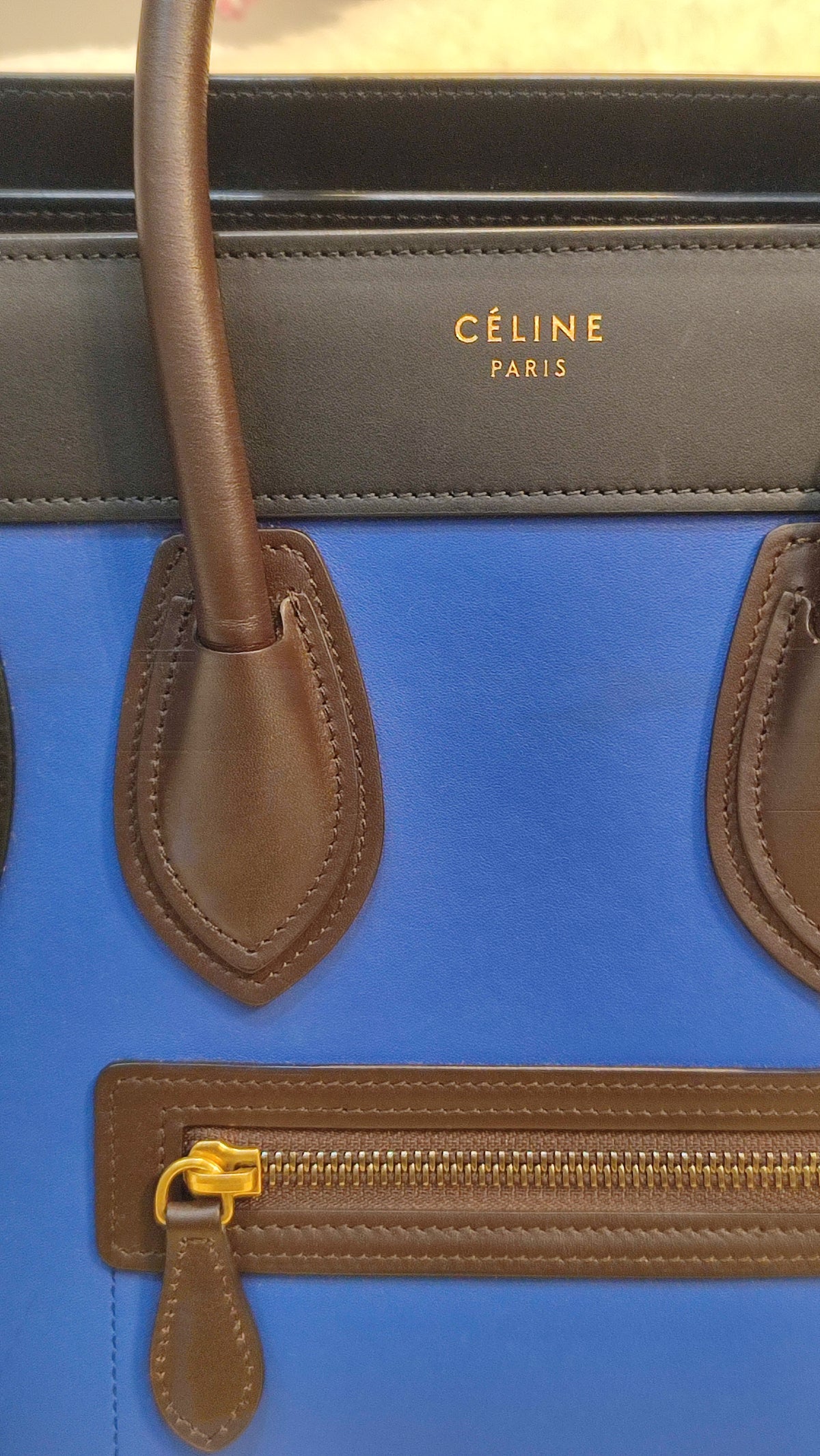 Celine Luggage Micro Tricolor Bag