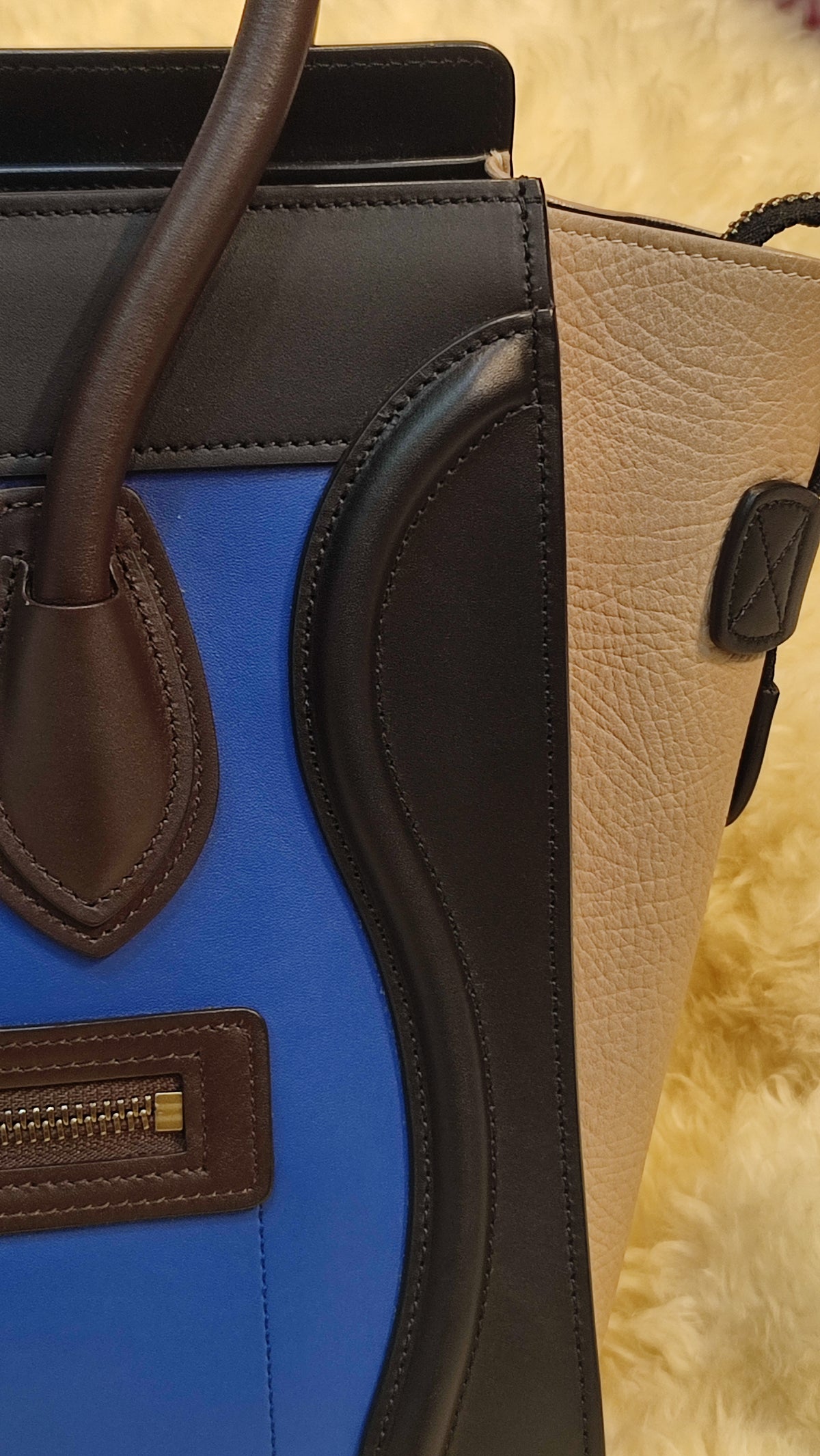 Celine Luggage Micro Tricolor Bag