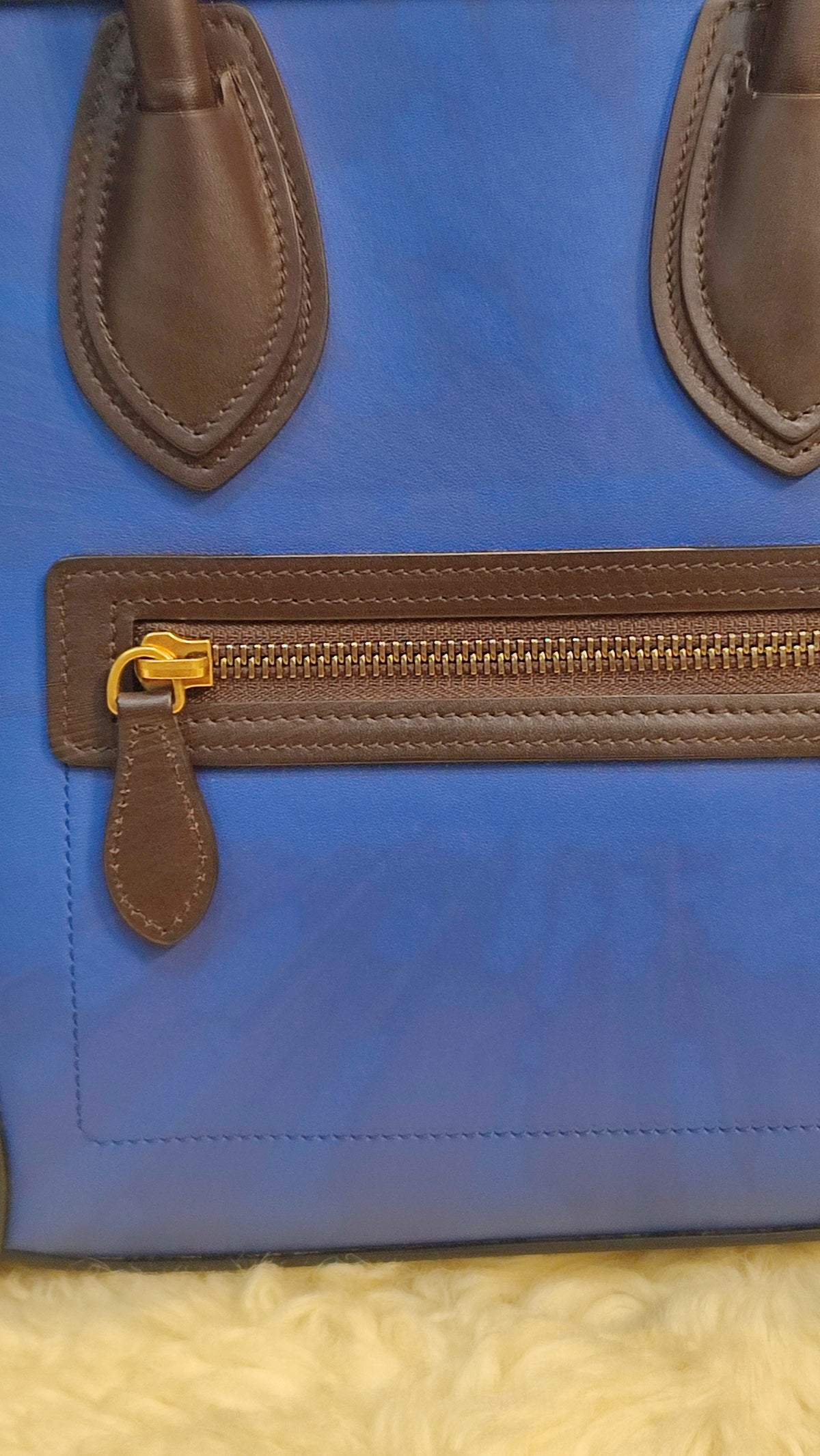 Celine Luggage Micro Tricolor Bag