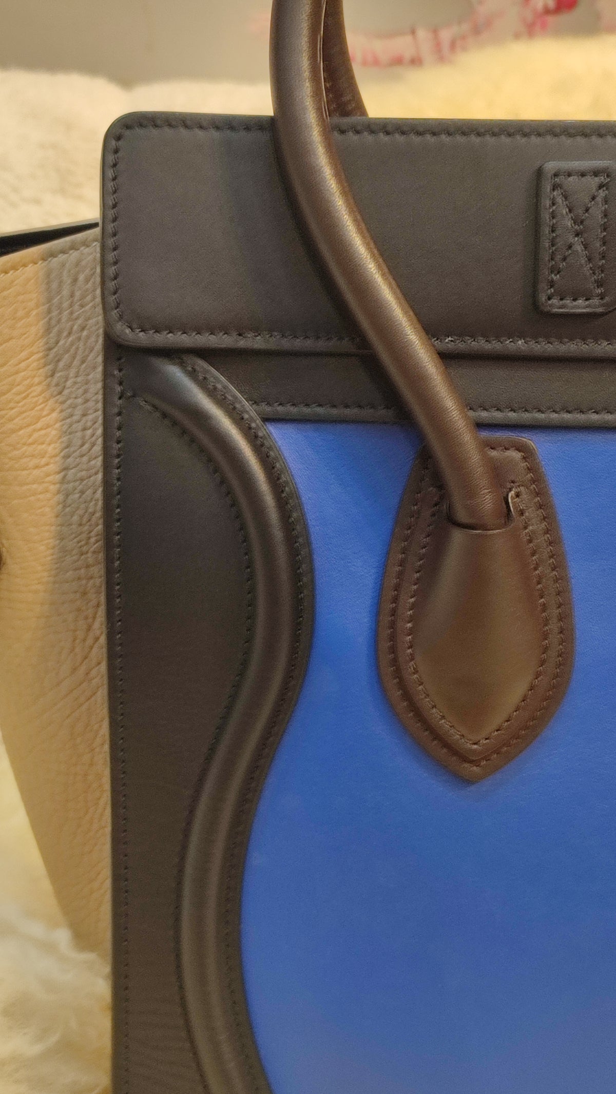 Celine Luggage Micro Tricolor Bag