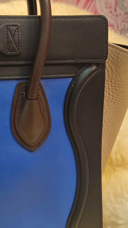 Celine Luggage Micro Tricolor Bag