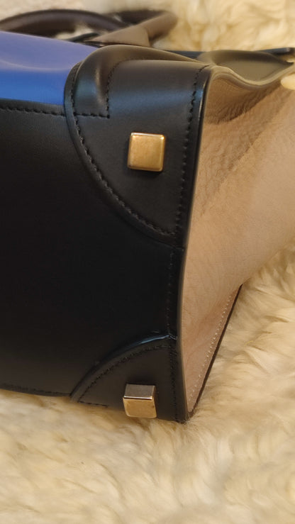 Celine Luggage Micro Tricolor Bag