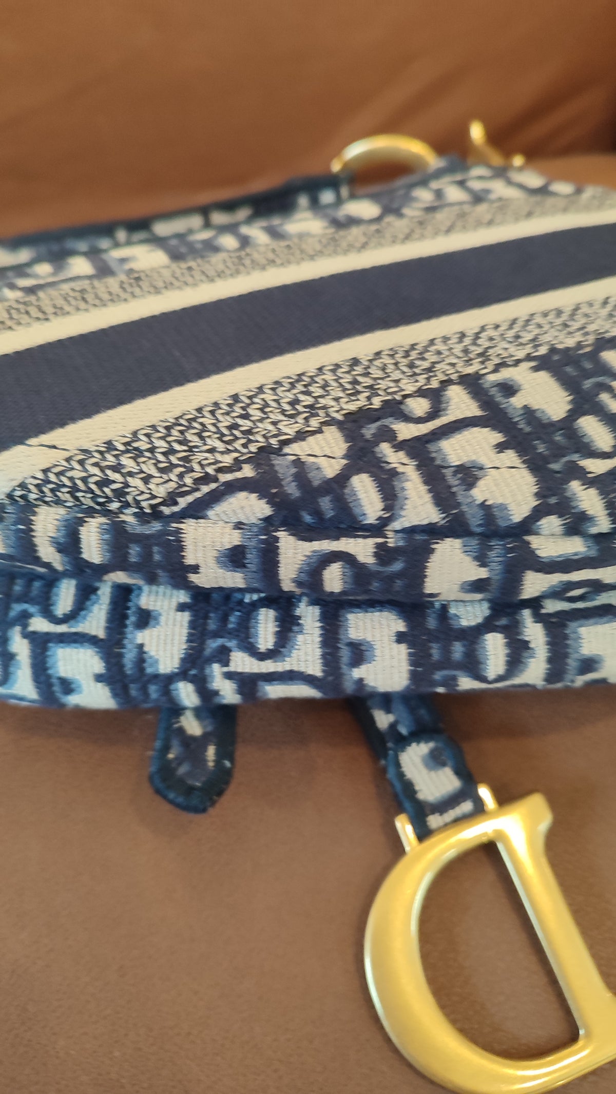 Dior Saddle Oblique Denim Blue Medium