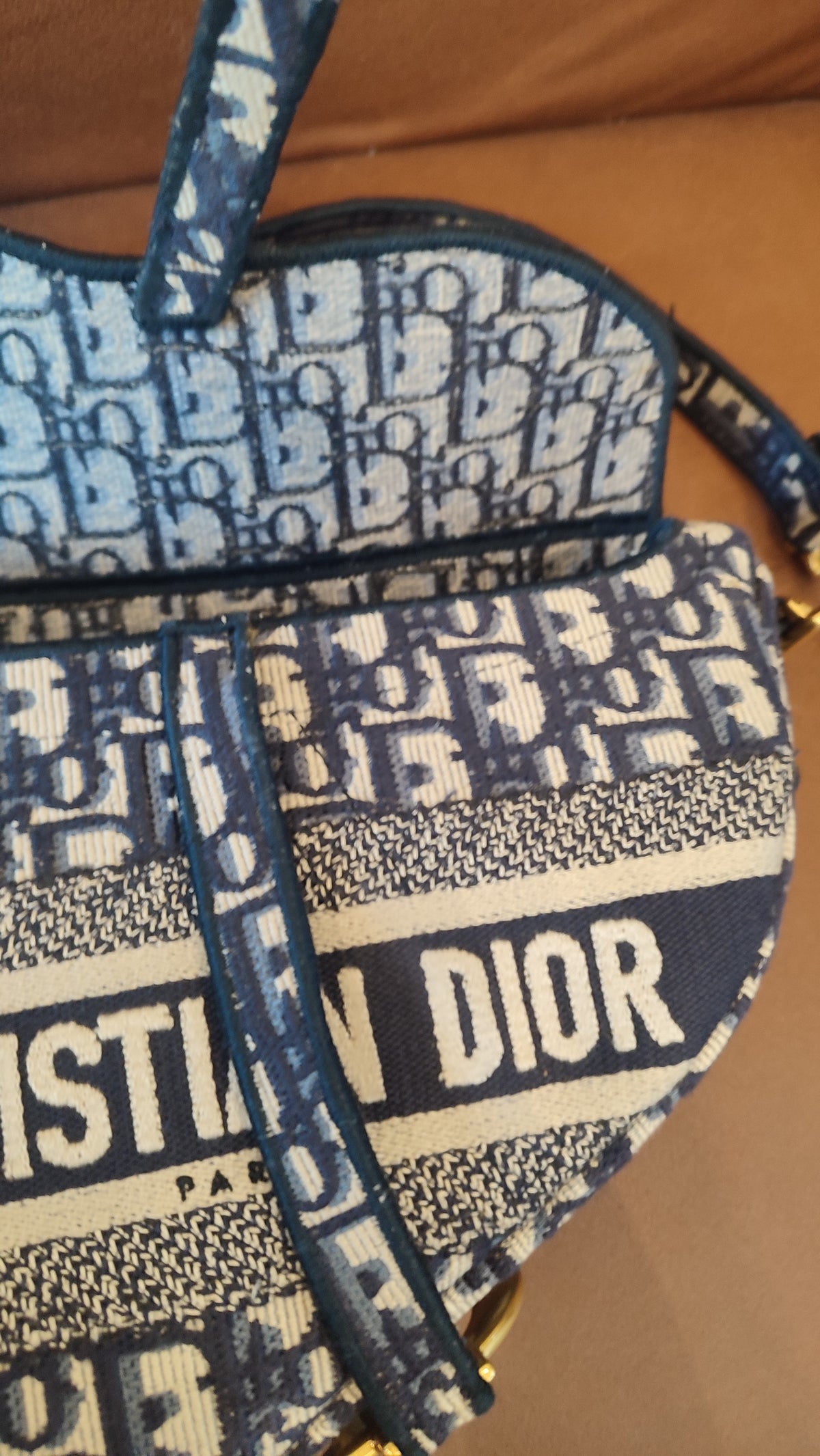 Dior Saddle Oblique Denim Blue Medium