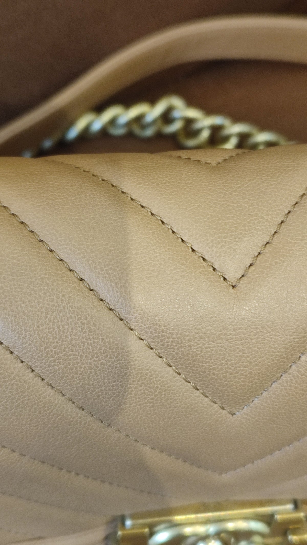 Chanel CC Le Boy Chevron Lambskin Beige Small Series 28