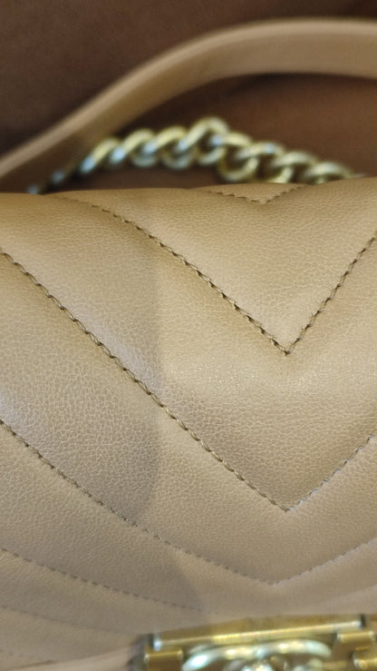 Chanel CC Le Boy Chevron Lambskin Beige Small Series 28
