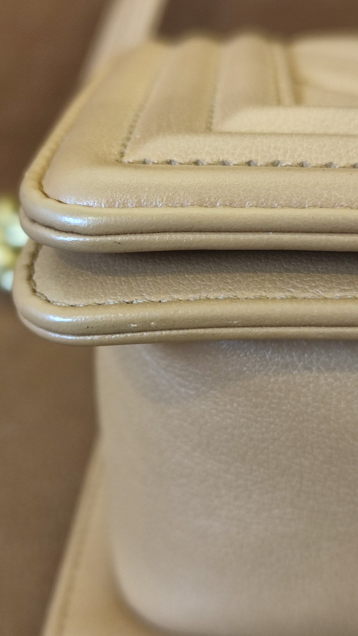 Chanel CC Le Boy Chevron Lambskin Beige Small Series 28