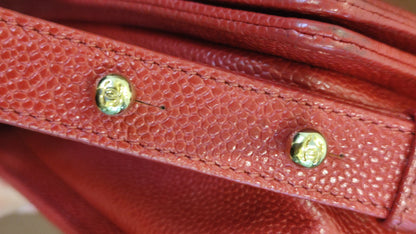 Chanel CC Le Boy Caviar Red Old Medium Series 29