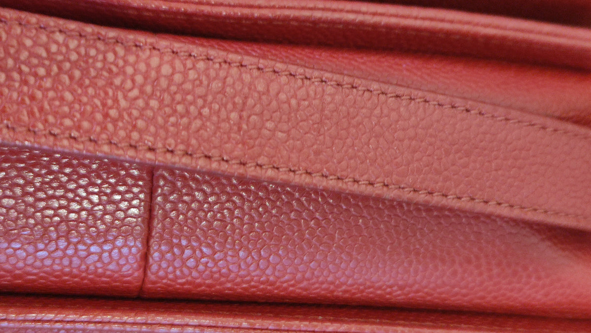 Chanel CC Le Boy Caviar Red Old Medium Series 29