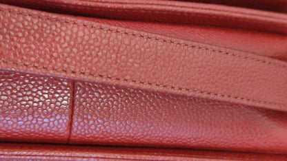 Chanel CC Le Boy Caviar Red Old Medium Series 29