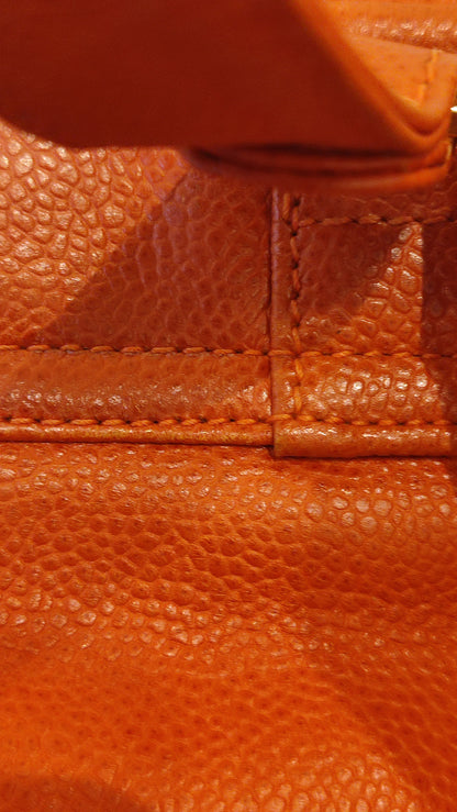 Chanel Vintage CC Backpack Caviar Orange Series 4