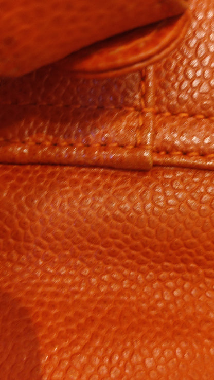 Chanel Vintage CC Backpack Caviar Orange Series 4