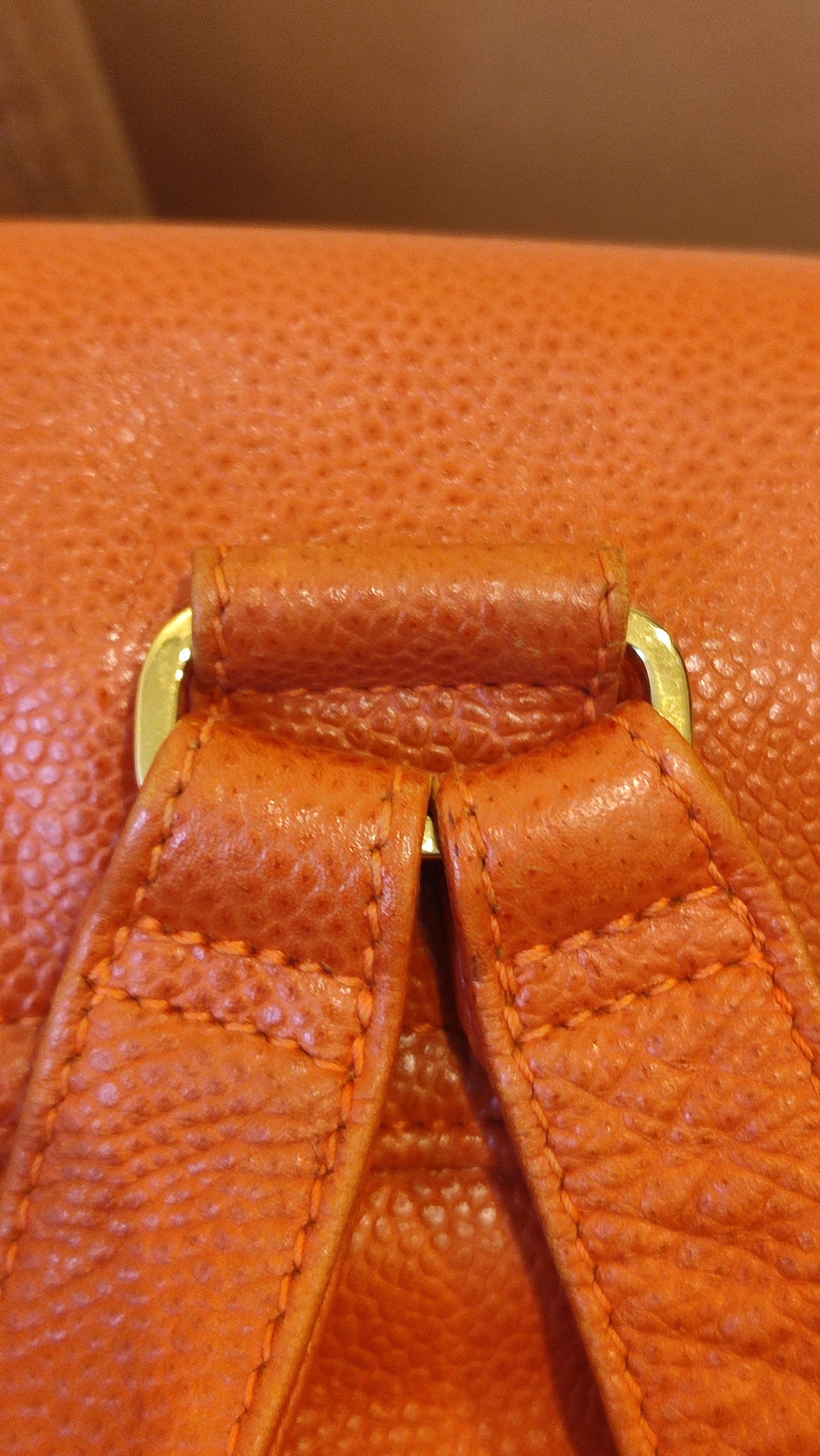 Chanel Vintage CC Backpack Caviar Orange Series 4