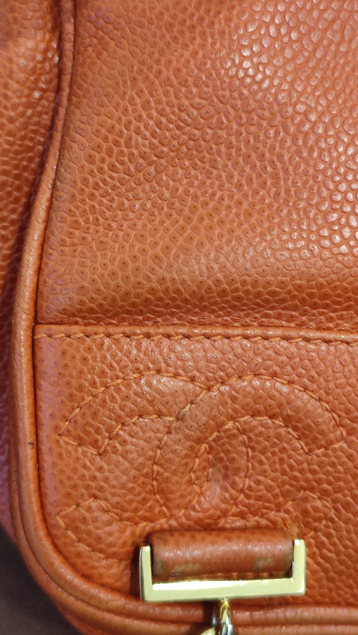 Chanel Vintage CC Backpack Caviar Orange Series 4