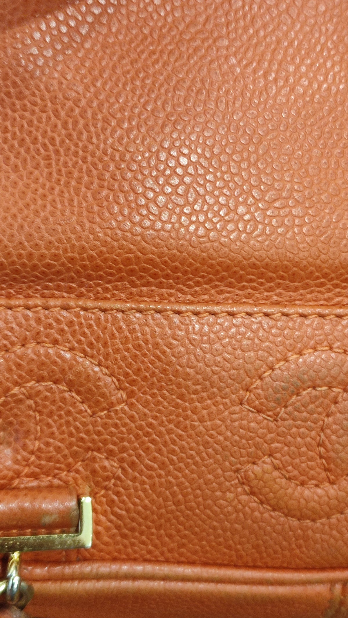 Chanel Vintage CC Backpack Caviar Orange Series 4