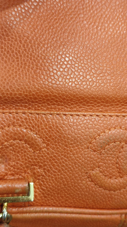 Chanel Vintage CC Backpack Caviar Orange Series 4
