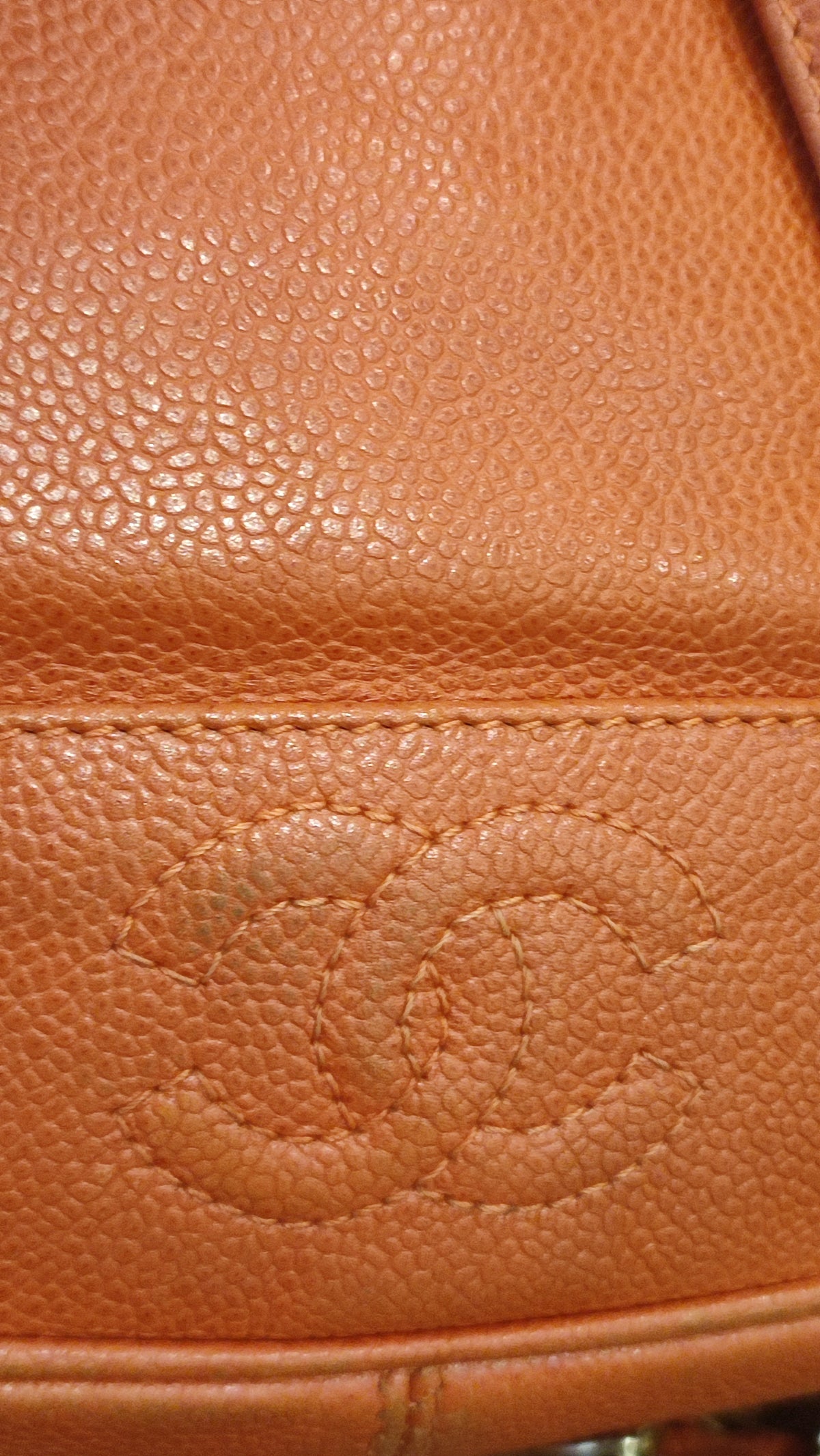 Chanel Vintage CC Backpack Caviar Orange Series 4