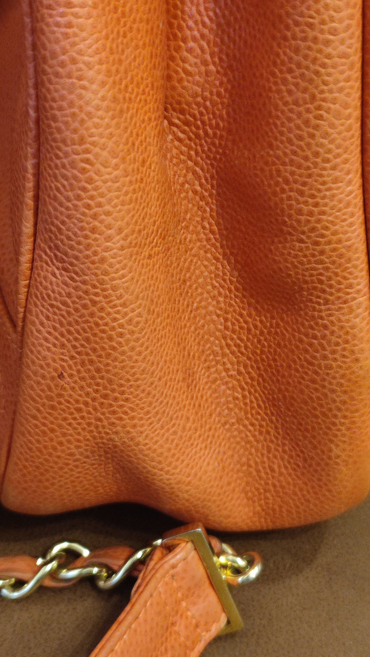Chanel Vintage CC Backpack Caviar Orange Series 4