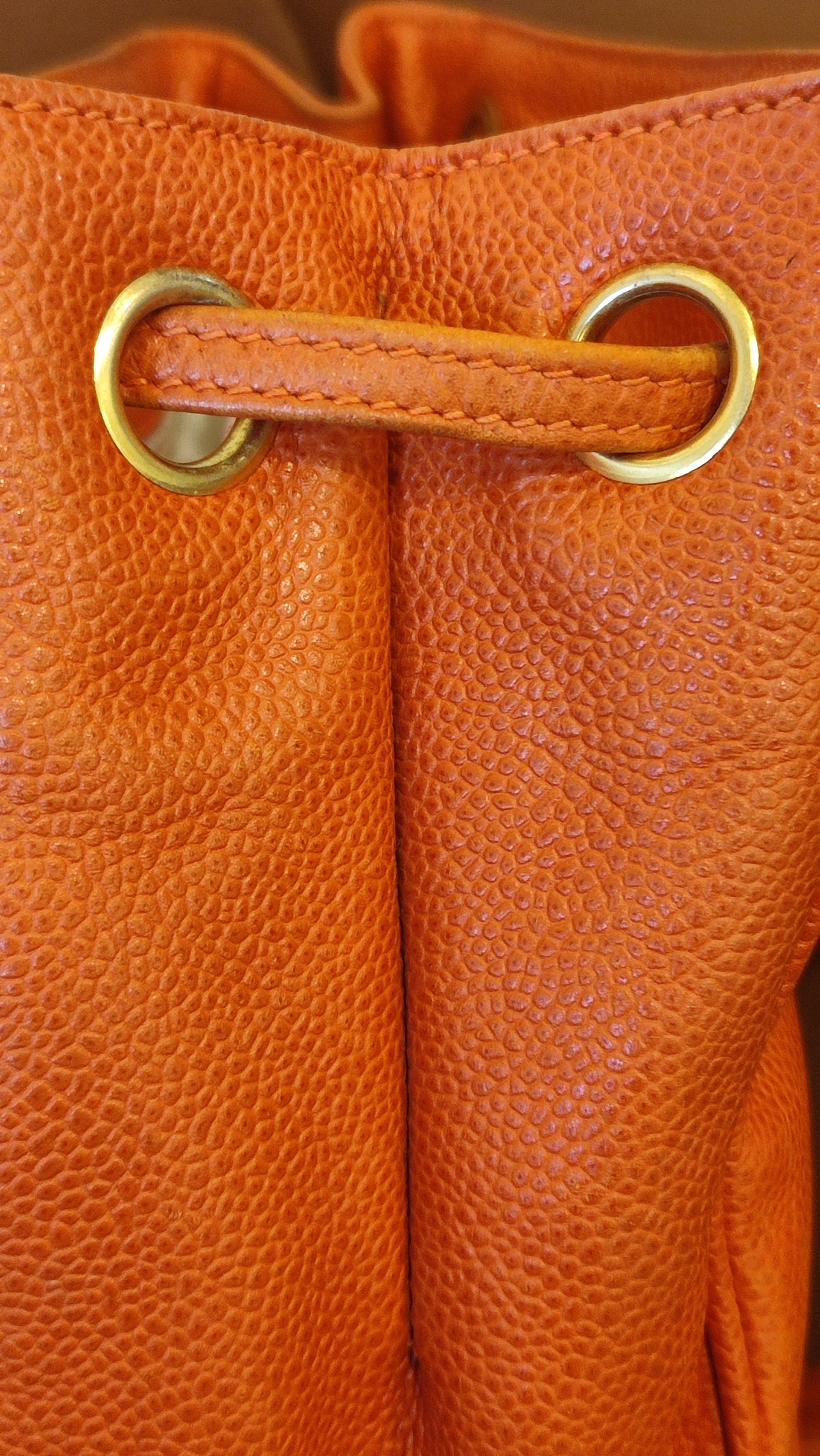 Chanel Vintage CC Backpack Caviar Orange Series 4
