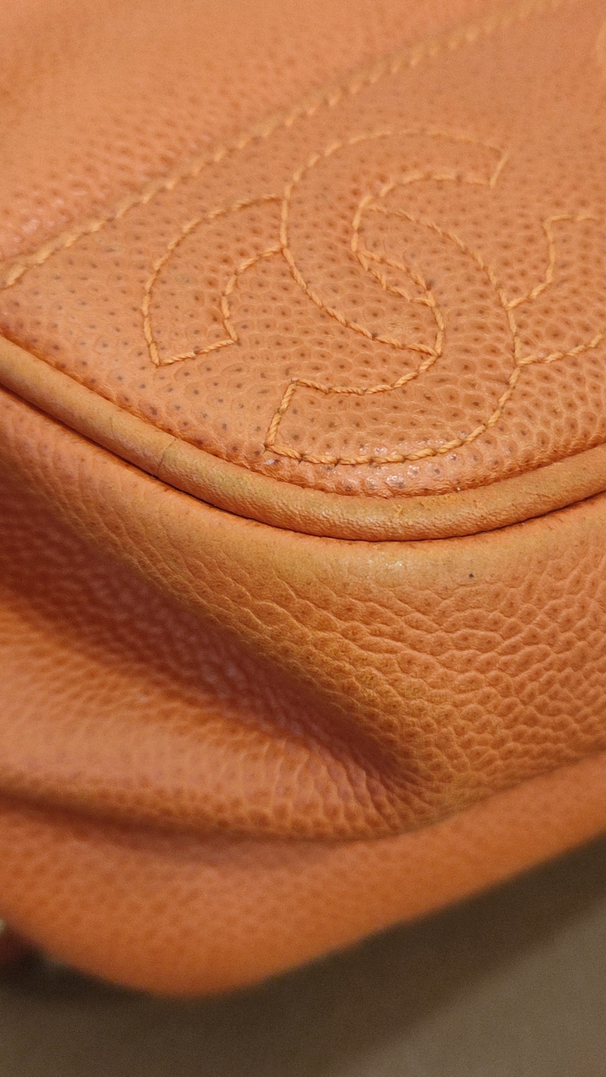 Chanel Vintage CC Backpack Caviar Orange Series 4