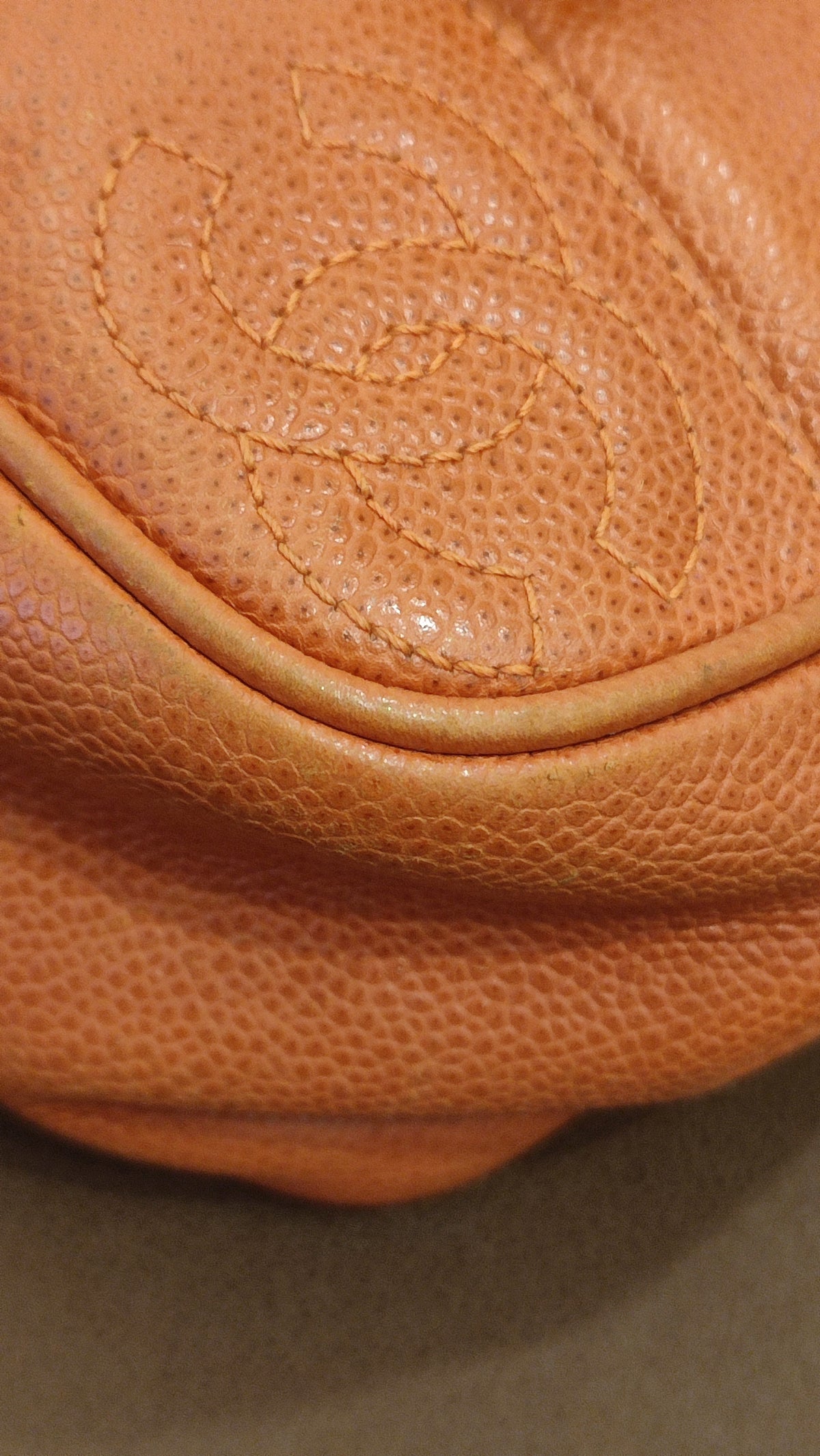 Chanel Vintage CC Backpack Caviar Orange Series 4