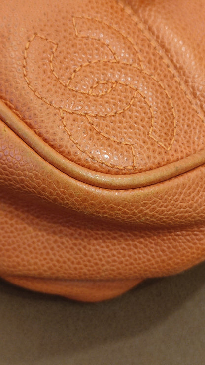Chanel Vintage CC Backpack Caviar Orange Series 4
