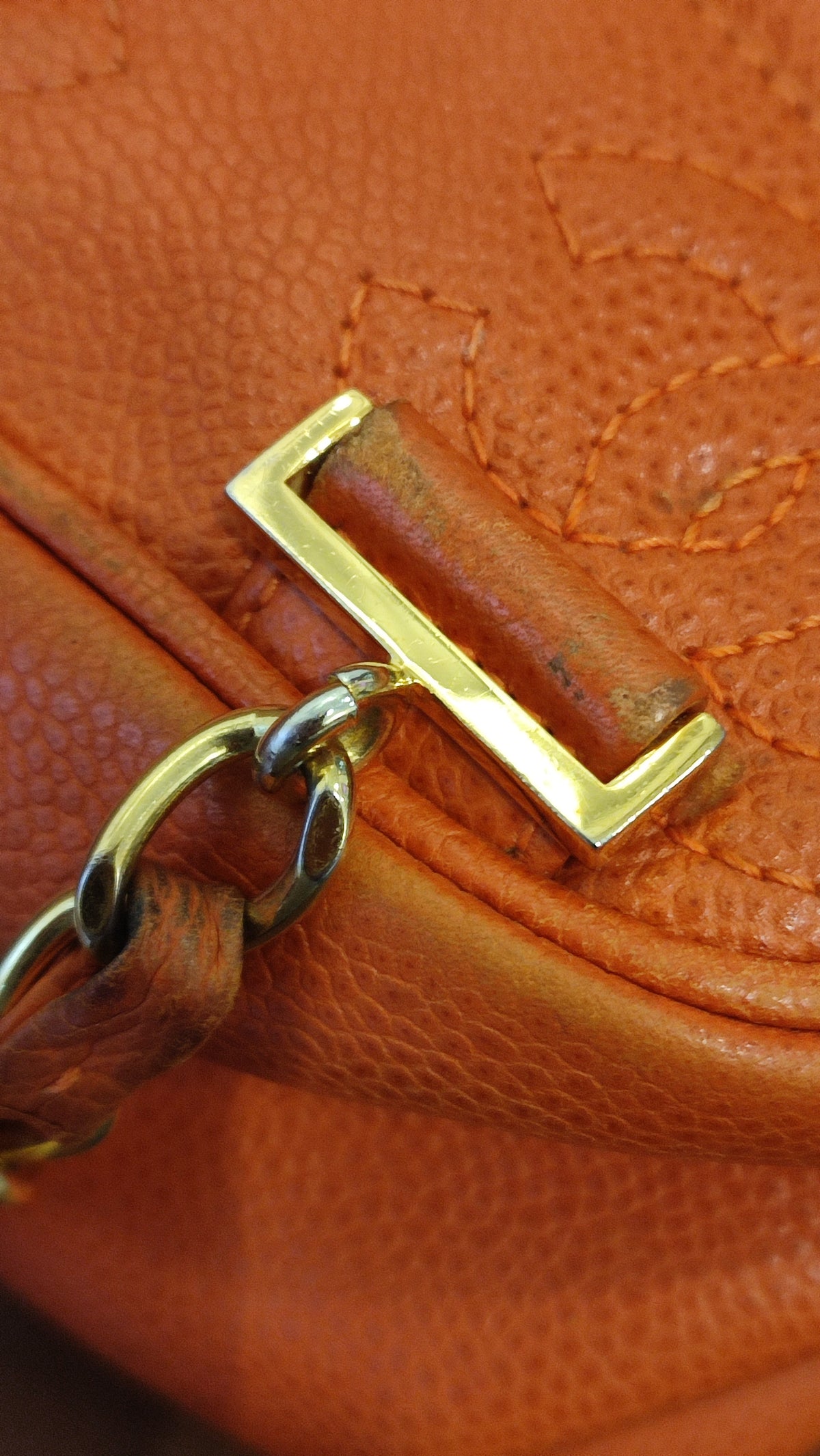 Chanel Vintage CC Backpack Caviar Orange Series 4