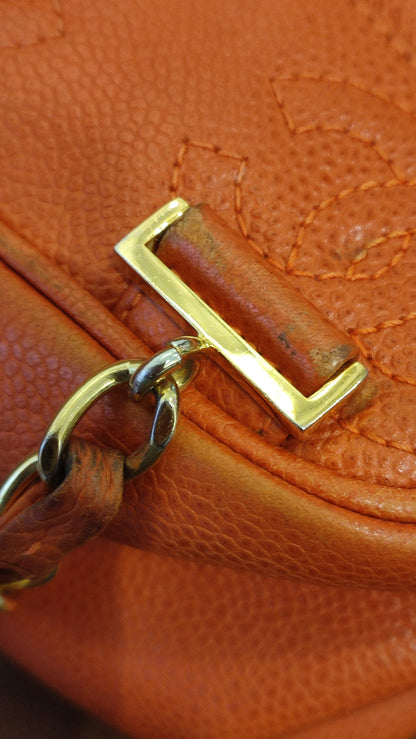 Chanel Vintage CC Backpack Caviar Orange Series 4