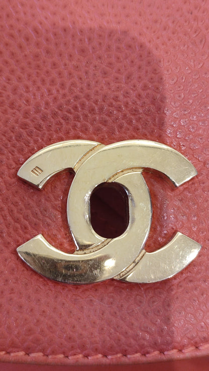 Chanel Vintage CC Backpack Caviar Orange Series 4