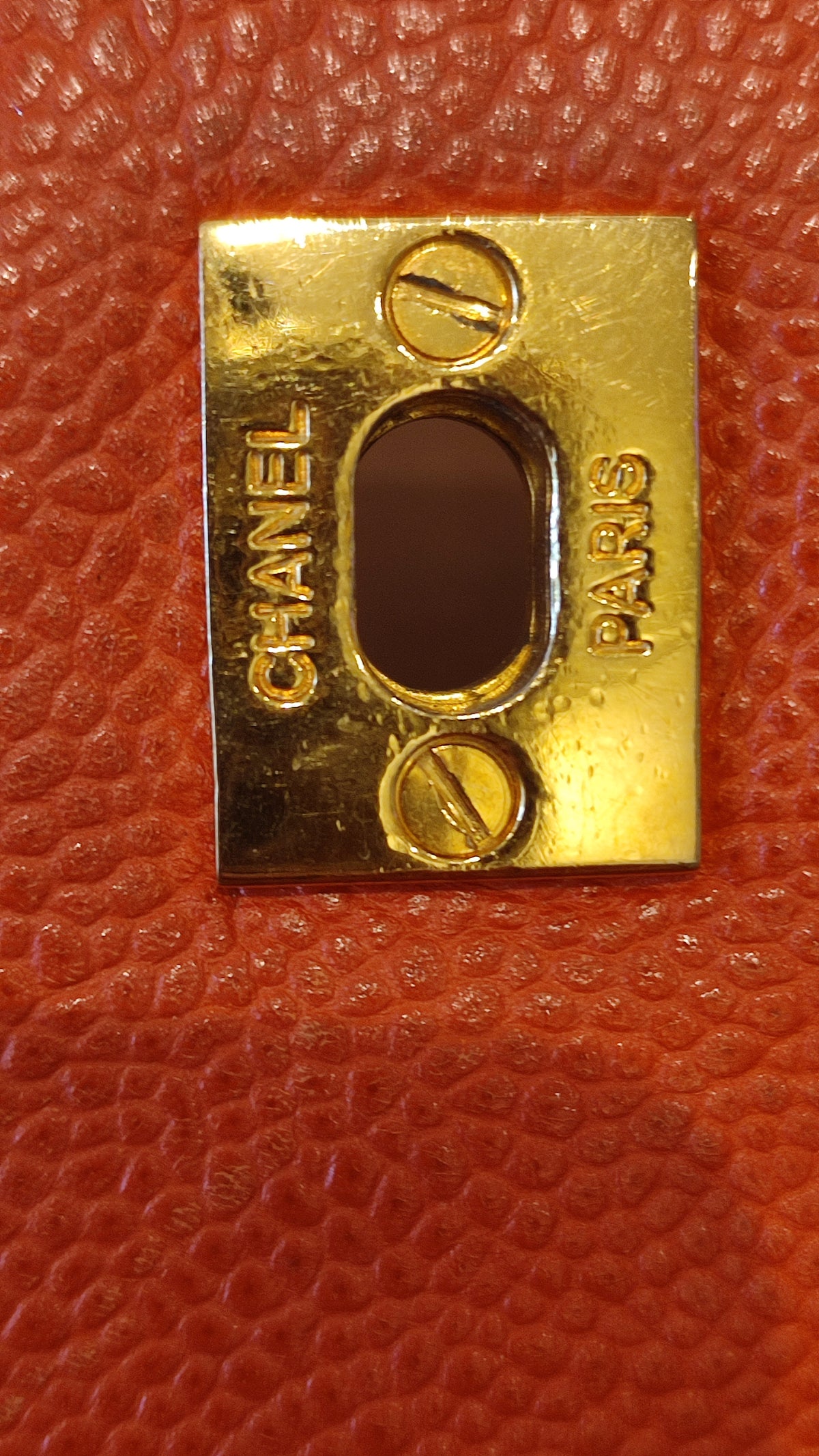 Chanel Vintage CC Backpack Caviar Orange Series 4