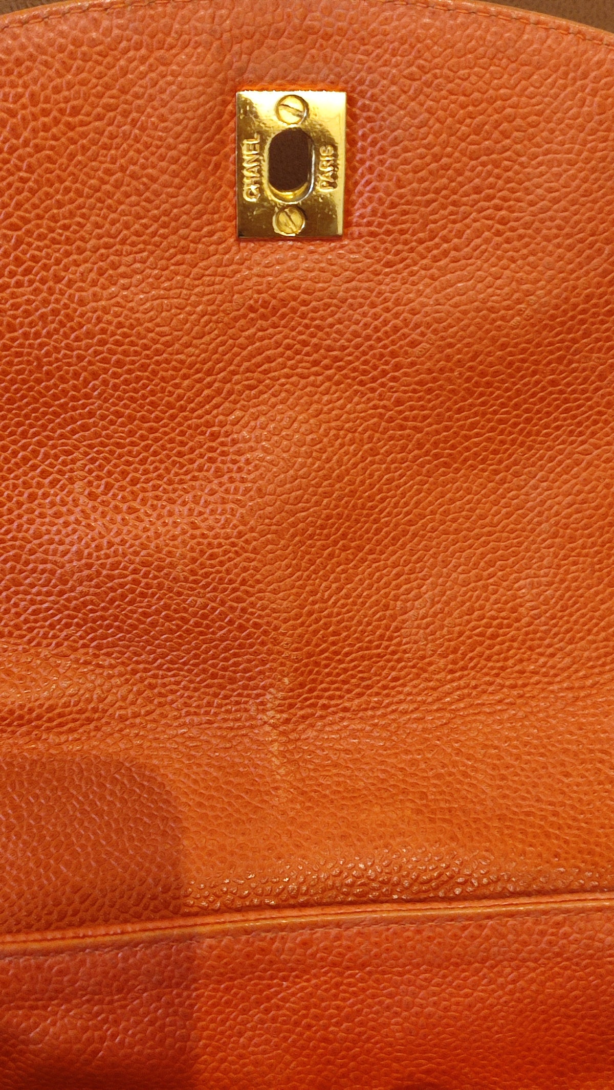 Chanel Vintage CC Backpack Caviar Orange Series 4