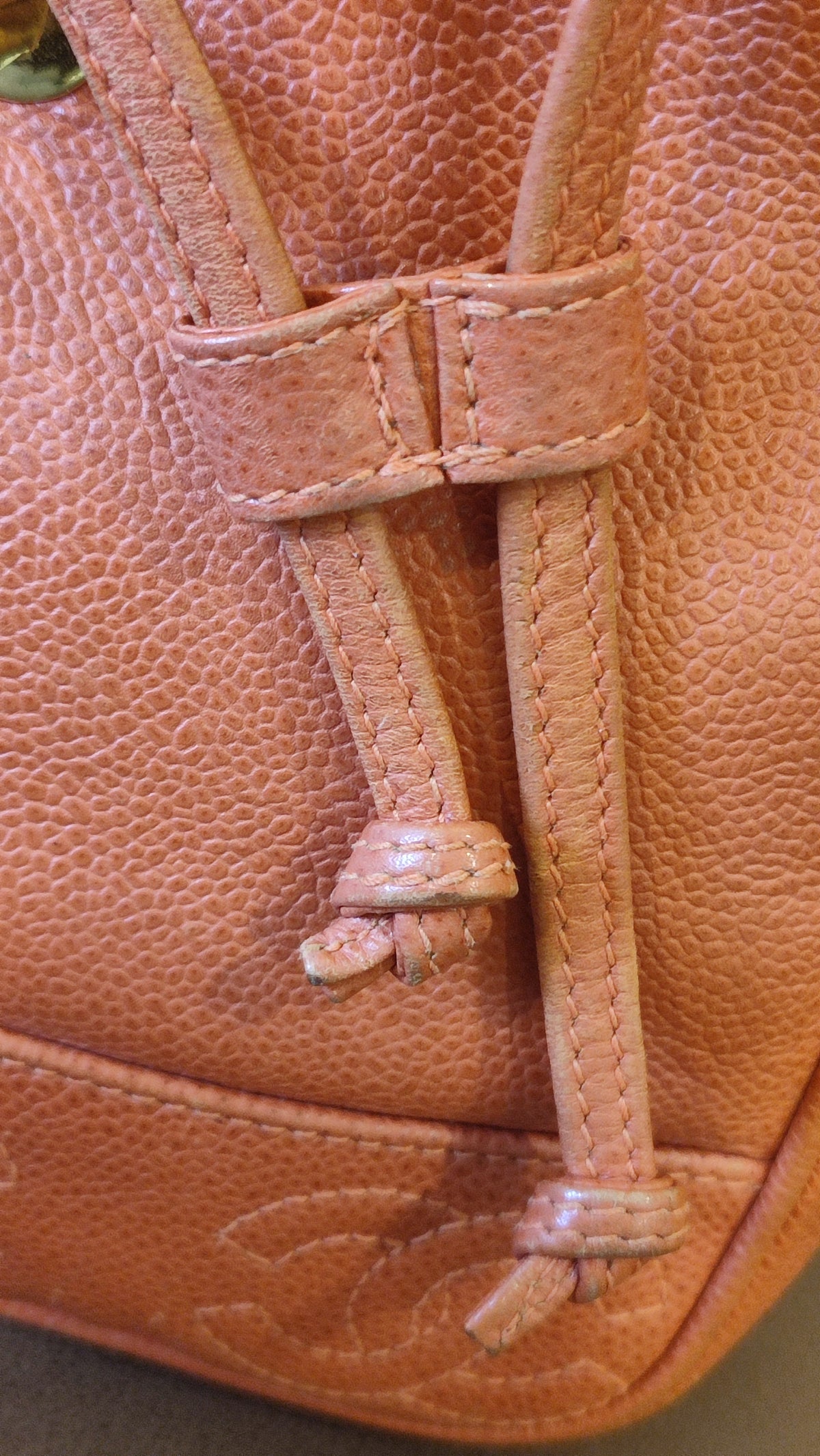 Chanel Vintage CC Backpack Caviar Orange Series 4
