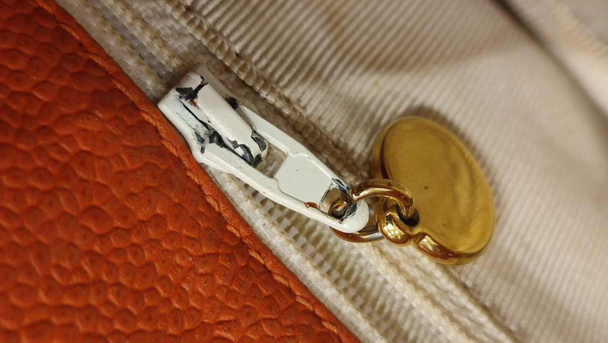 Chanel Vintage CC Backpack Caviar Orange Series 4