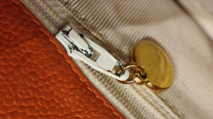 Chanel Vintage CC Backpack Caviar Orange Series 4