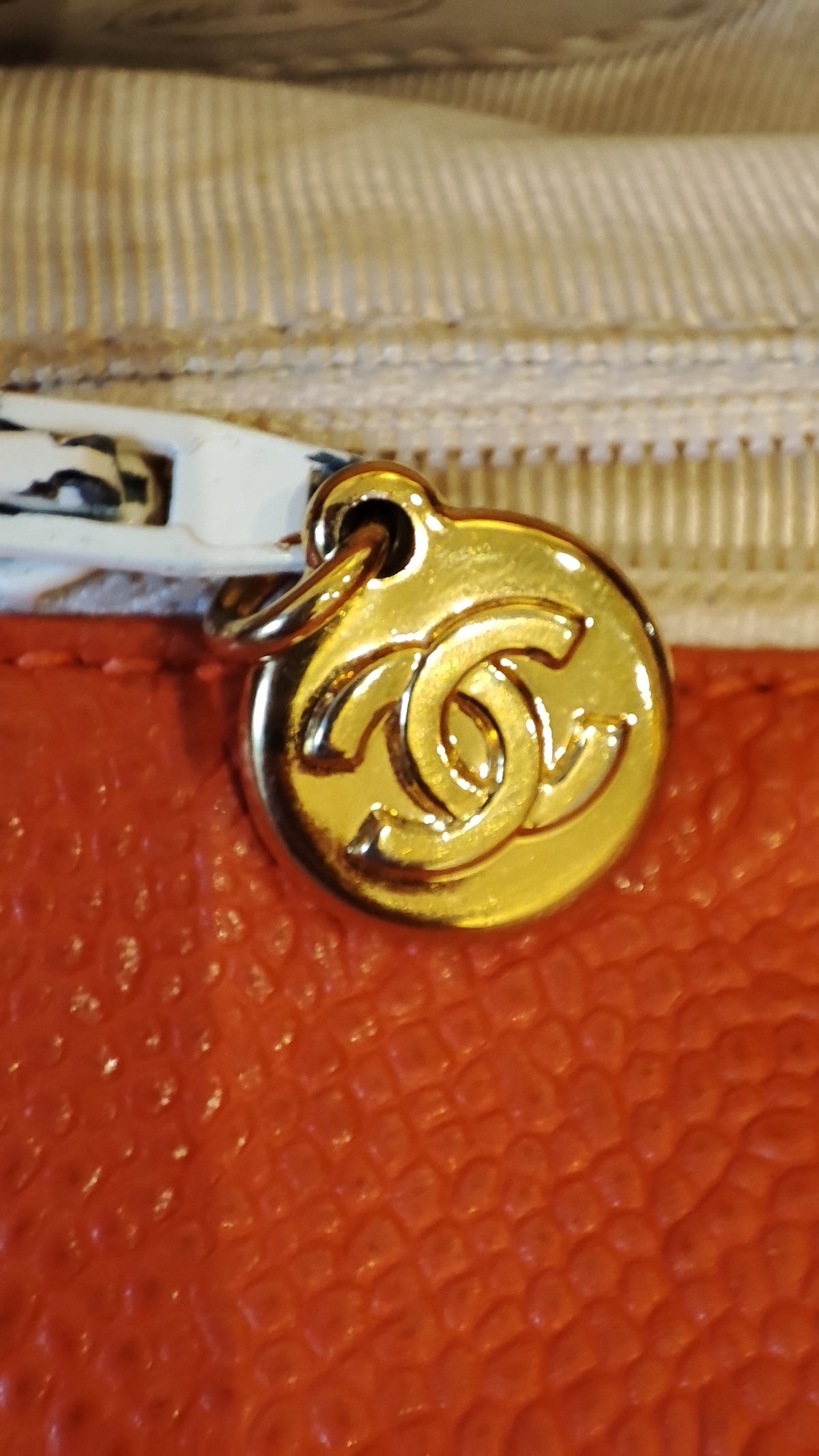 Chanel Vintage CC Backpack Caviar Orange Series 4