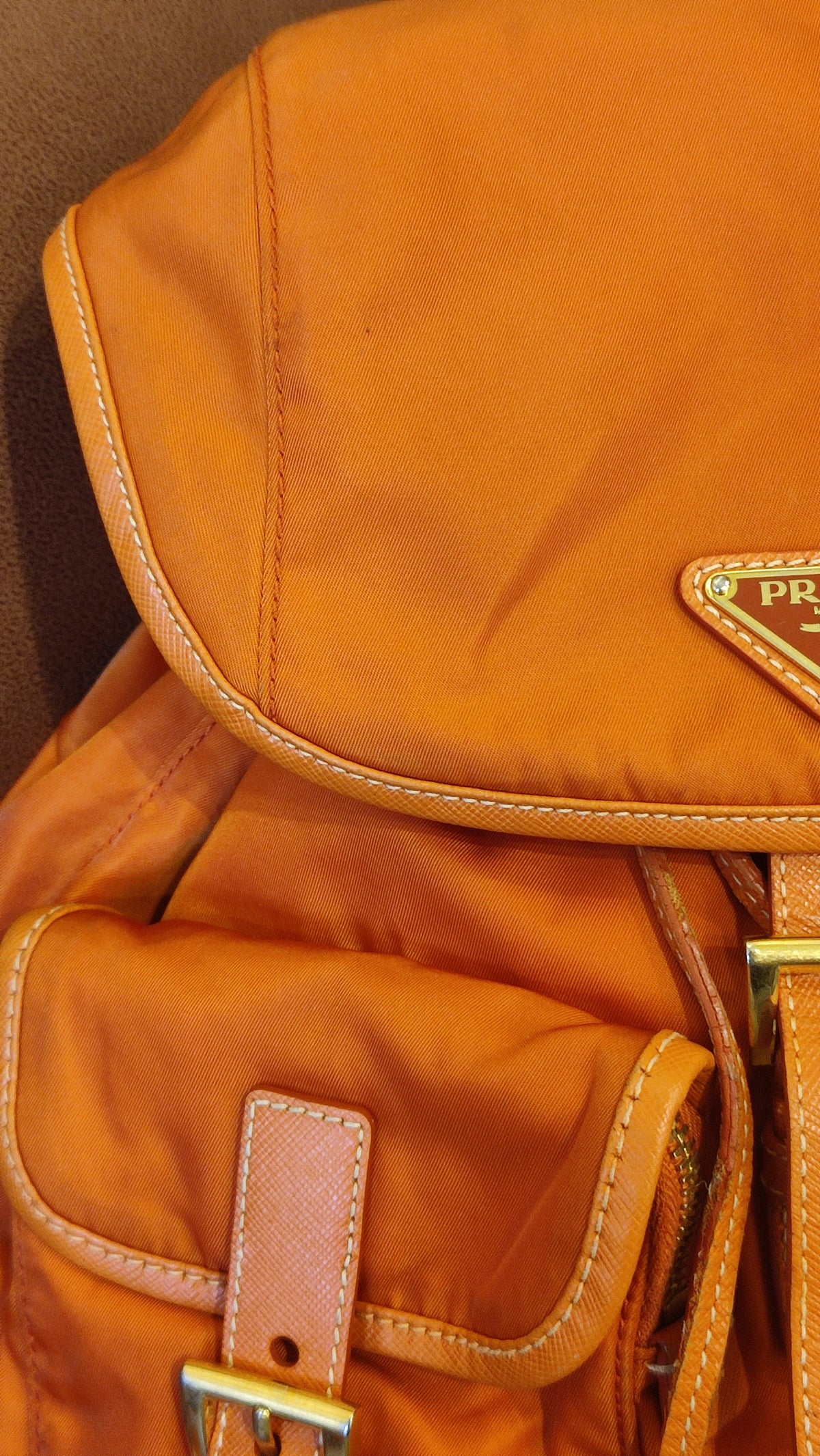 Prada Tessuto Nylon Backpack Orange