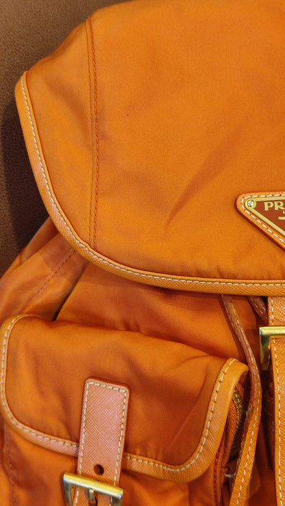 Prada Tessuto Nylon Backpack Orange