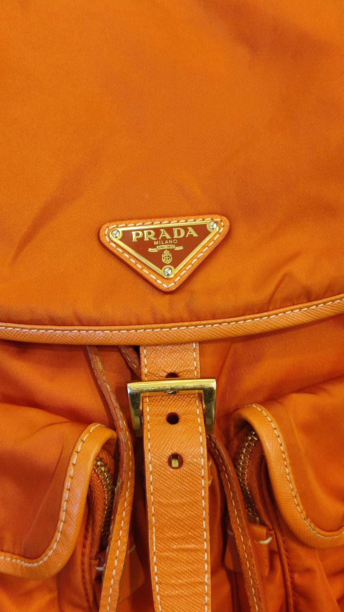 Prada Tessuto Nylon Backpack Orange