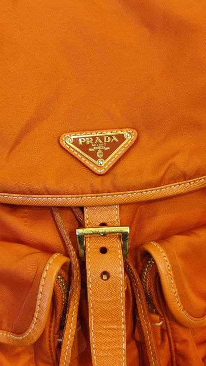 Prada Tessuto Nylon Backpack Orange